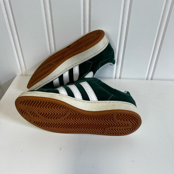 Adidas Campus Forest Green Sneakers with White Stripes size 5.5/ 7 woman's - Picture 6 of 7